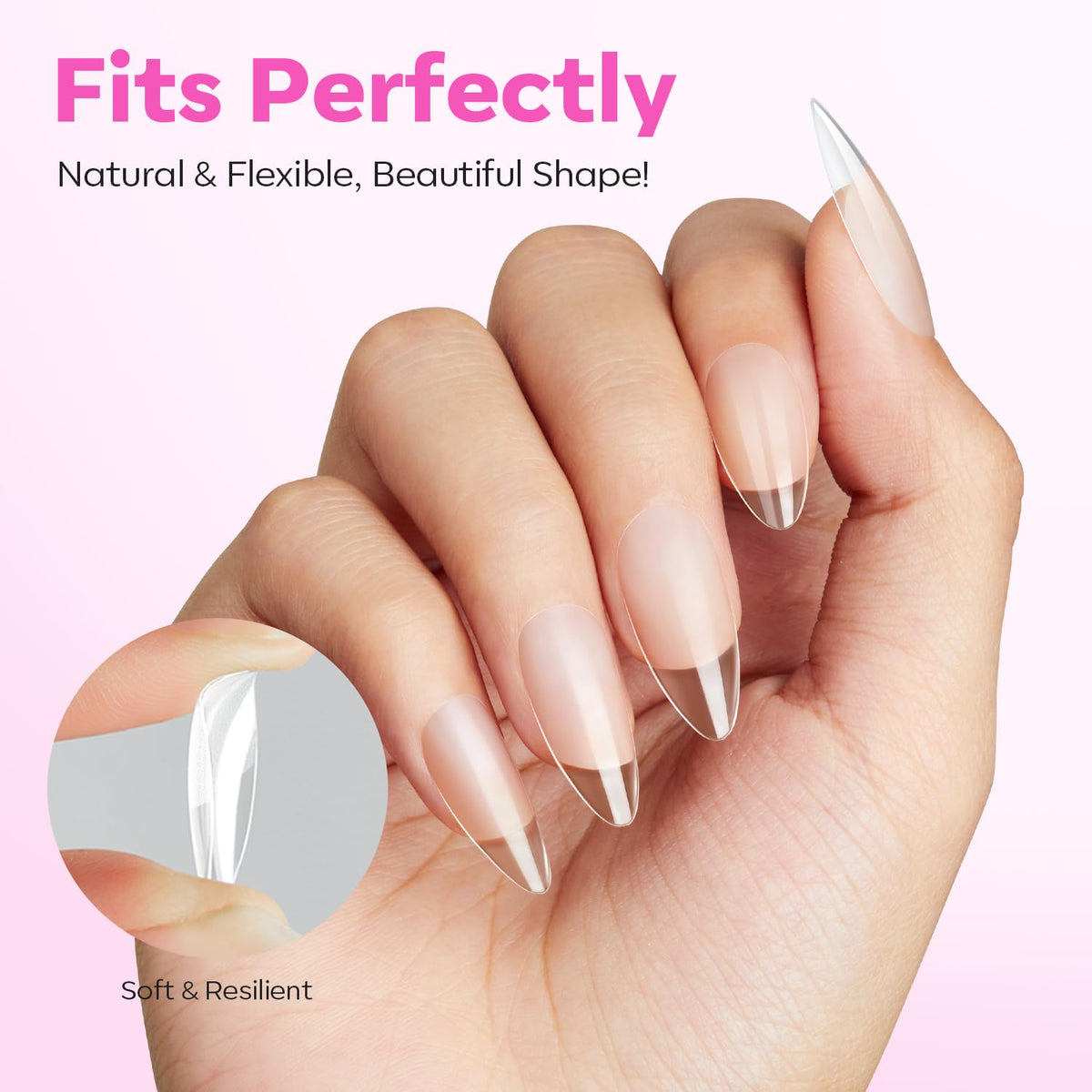 Close-up of Modelones nail tips showing durability