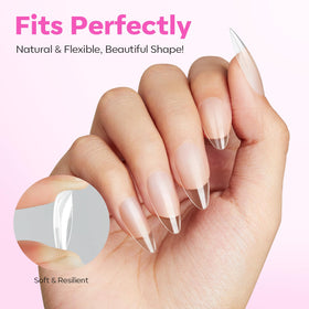 Close-up of Modelones nail tips showing durability