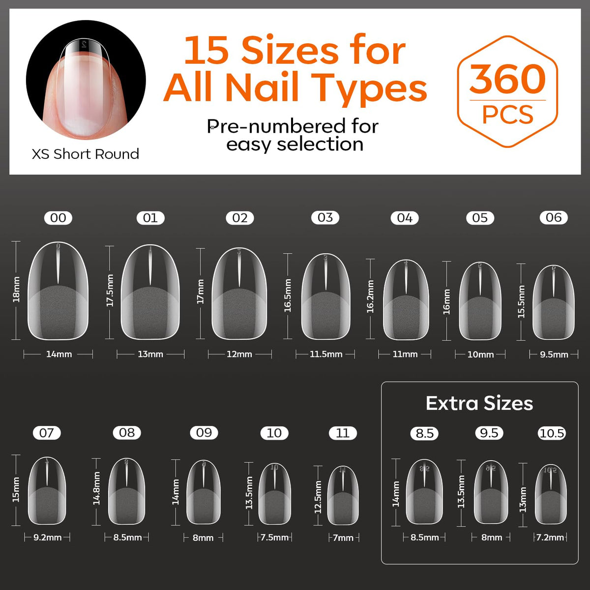 Close-up of Modelones Nail Tips showing half matte finish