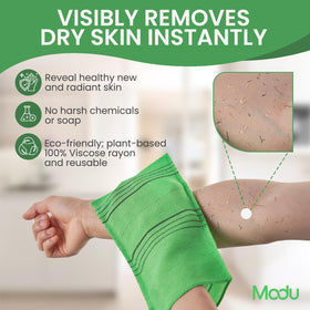 Close-up of Modu Korean Exfoliating Mitt showing texture
