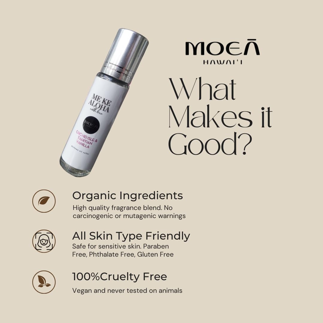 Close-up of MOEA HAWAII Tahitian Vanilla Perfume Oil Roller