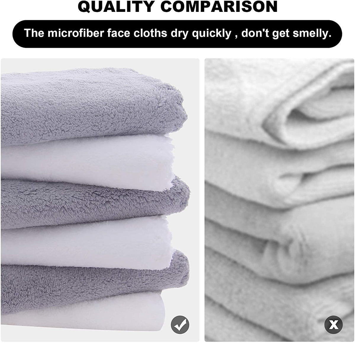 Close-up of MOONQUEEN Microfiber Face Towel showing absorbent material
