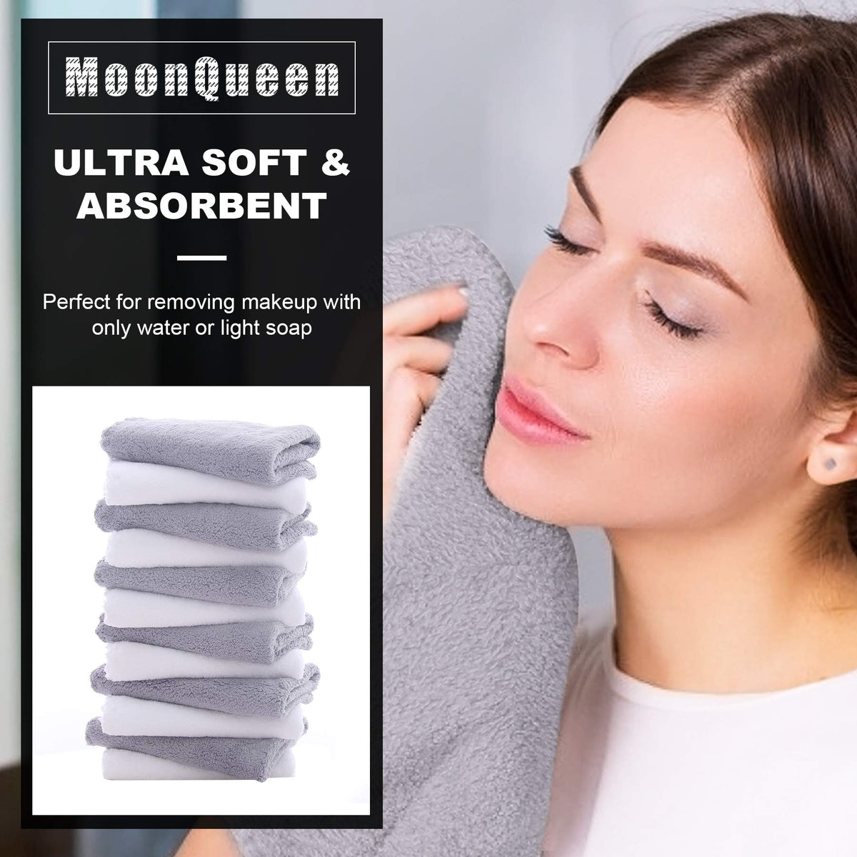 Close-up of MOONQUEEN Microfiber Facial Cloth showing soft texture