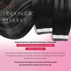 Close-up of Moresoo Hair Tape-in Extensions showing tape