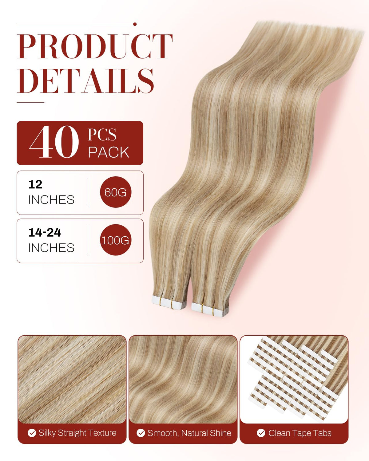 Close-up of Moresoo Invisible Tape Extensions tape