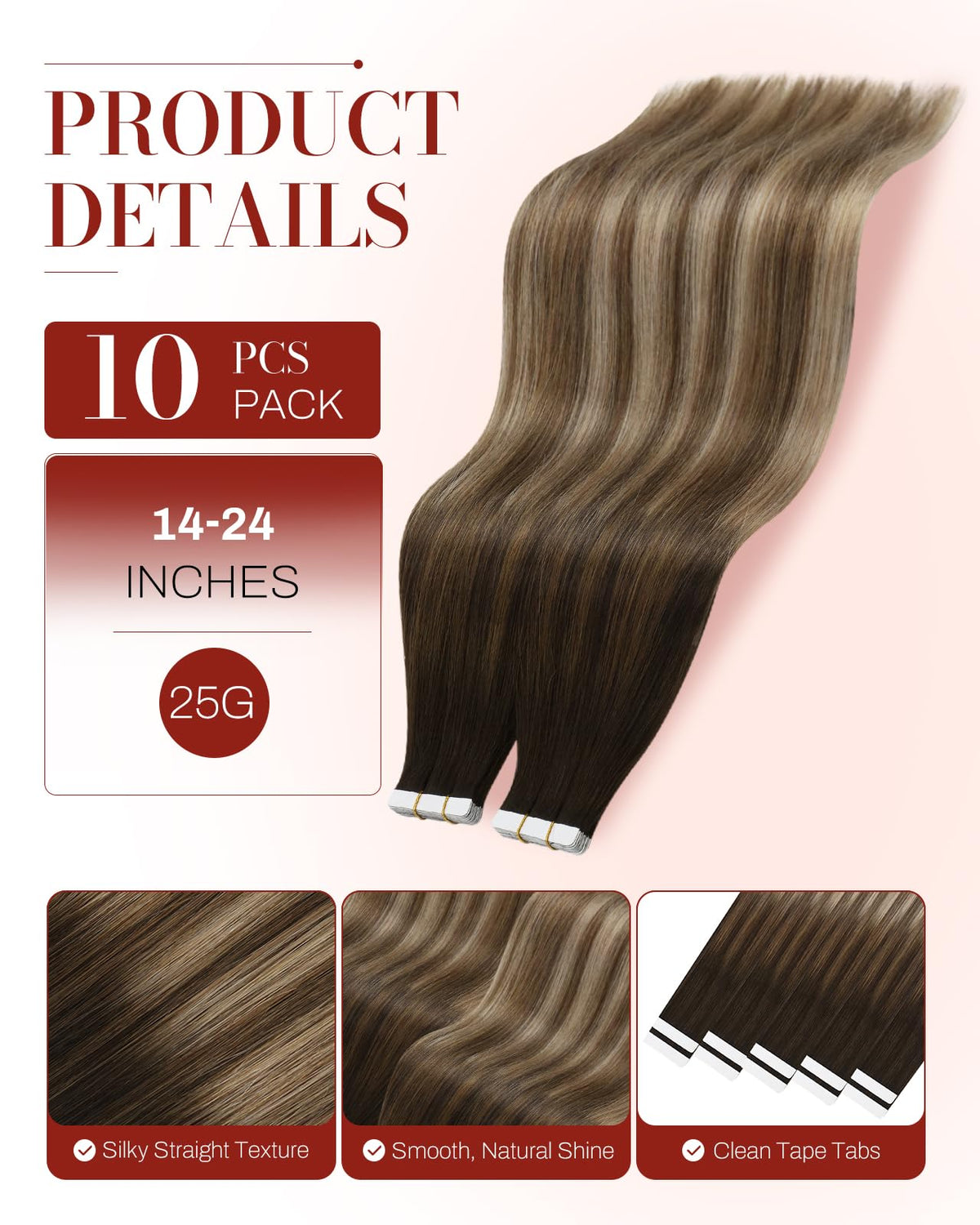 Close-up of Moresoo Tape Extensions showing texture