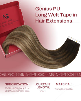 Close-up of Moresoo tape-in extensions showing invisible seam