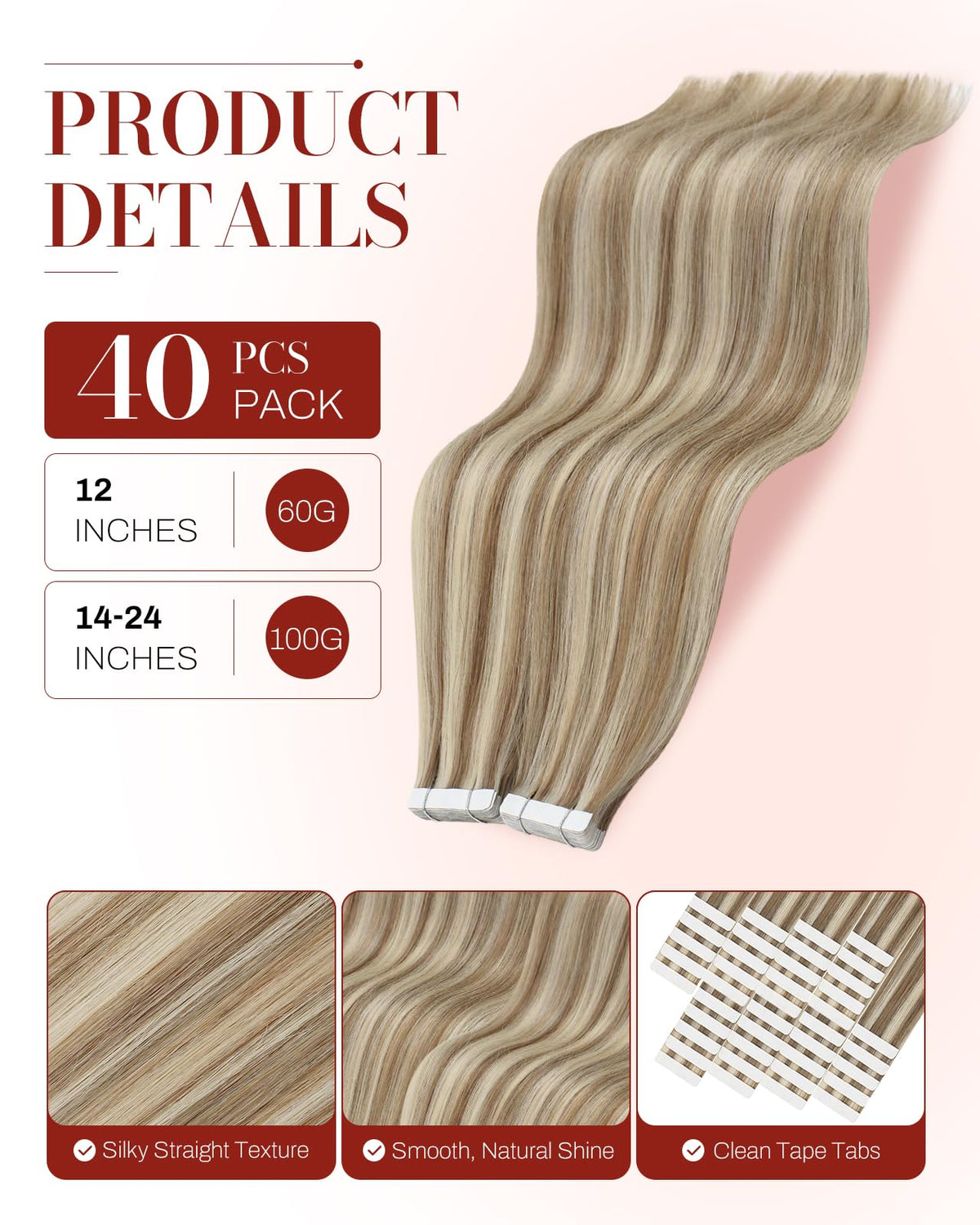 Close-up of Moresoo Tape in Extensions texture