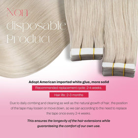 Close-up of Moresoo Tape-In Hair Extension weft