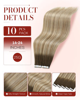 Close-up of Moresoo Tape-In Hair Extensions showing texture