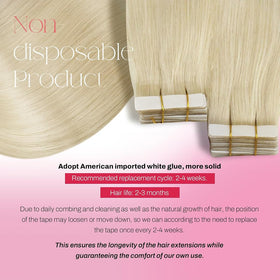 Close-up of Moresoo Tape-In Hair Extensions tape