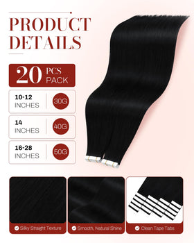 Close-up of Moresoo Tape-In Hair Extensions texture