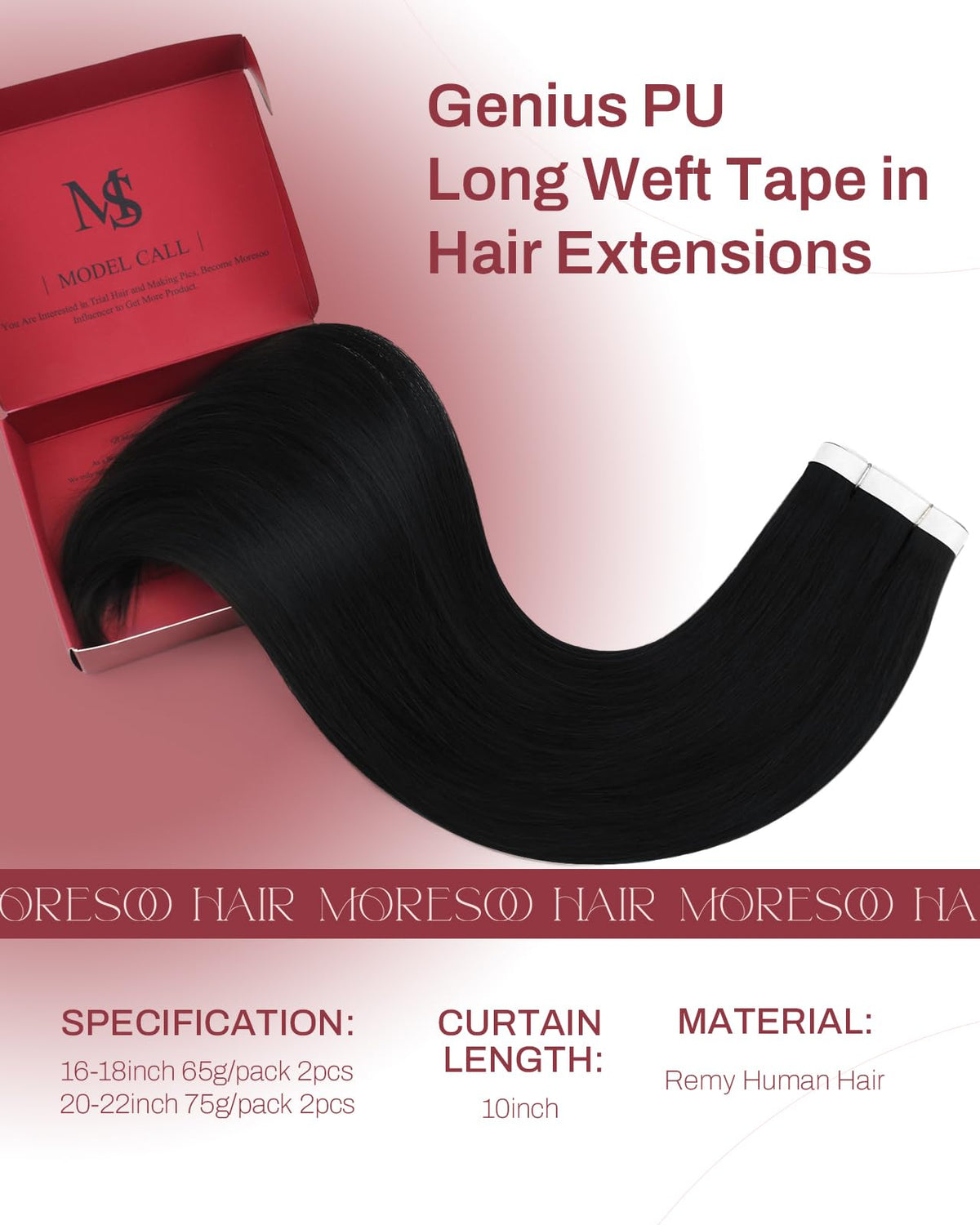 Close-up of Moresoo Tape in Weft showing ultra-thin design