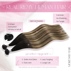 Close-up of Moresoo U Tip Hair Extensions keratin bond