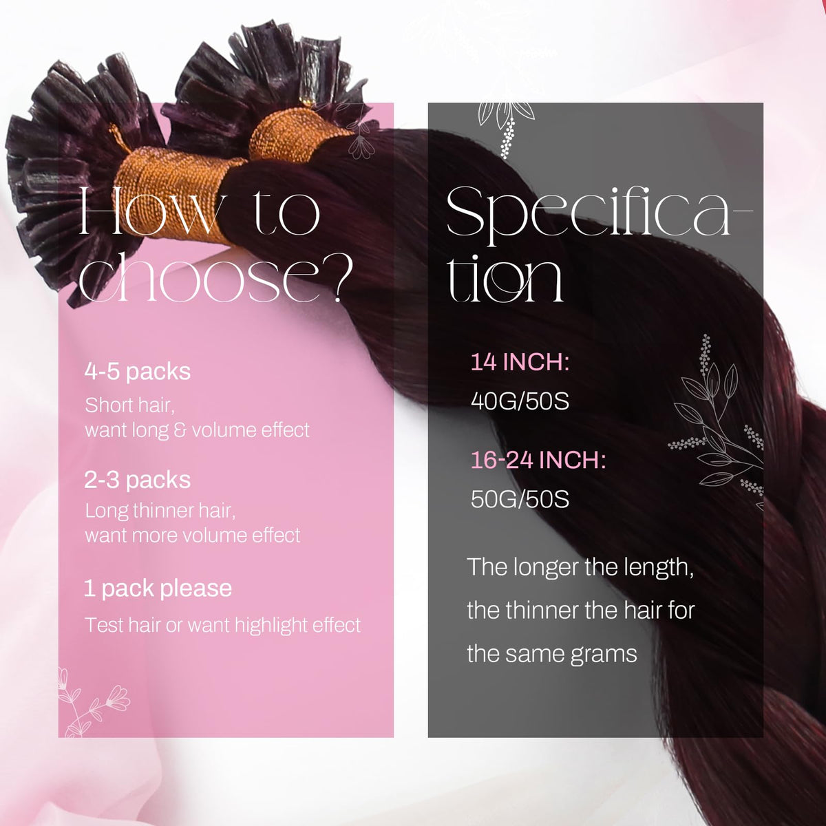 Close-up of Moresoo U Tip Hair Extensions keratin bond