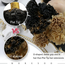 Close-up of Moresoo U Tip Hair Extensions keratin bond