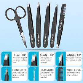 Close-up of MORGLES precision tweezers tips
