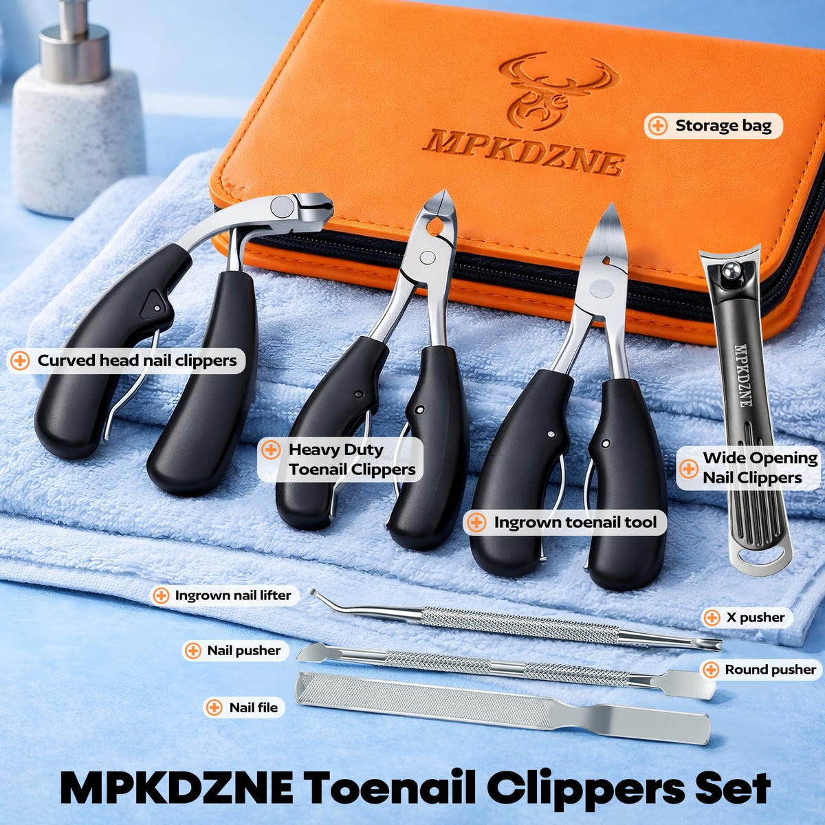 Close-up of MPKDZNE toenail clippers with precision Olecranon jaw