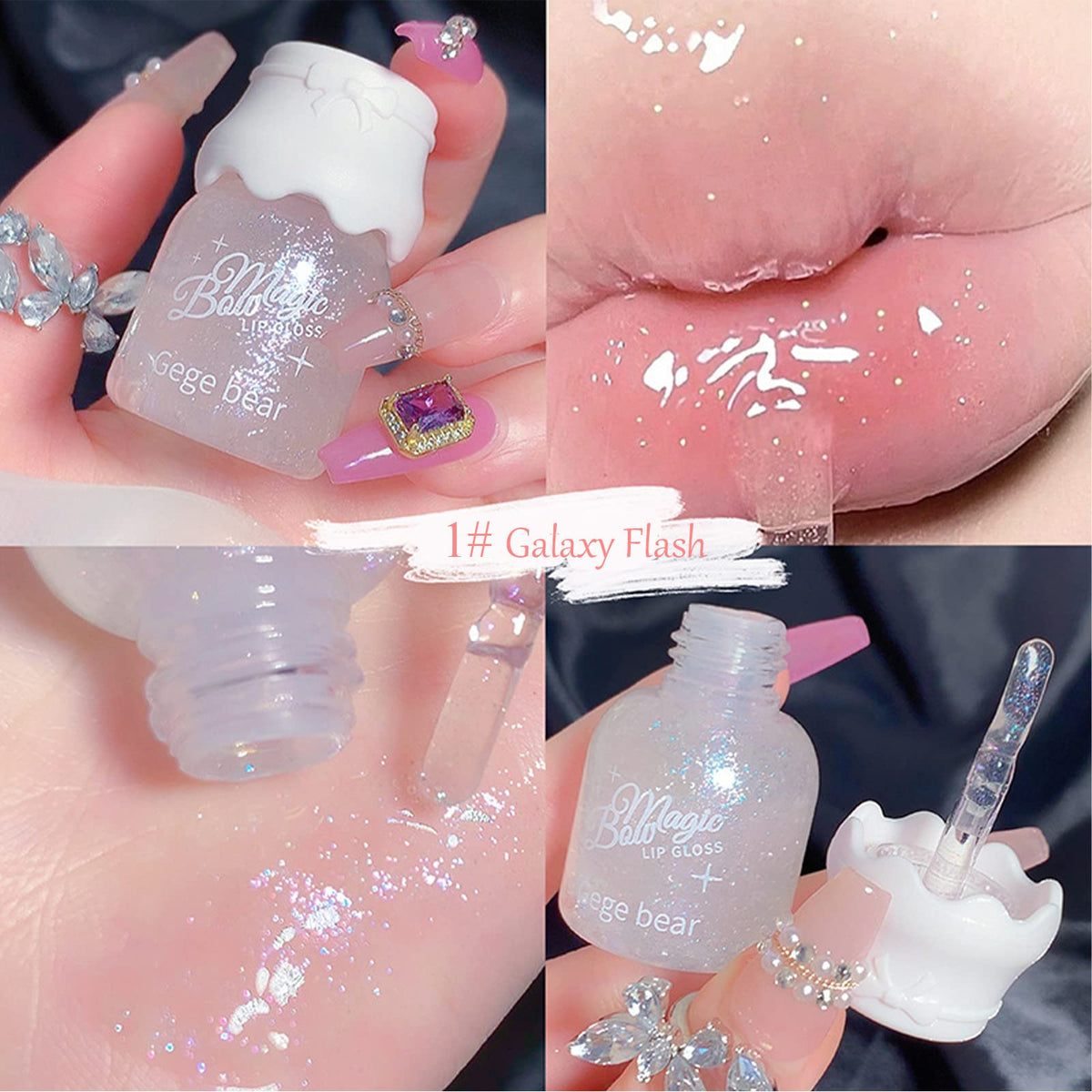 Close-up of Mrettick lip gloss tubes in various shades