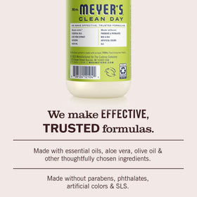 Close-up of Mrs. MEYER'S Clean Day Hand Soap Lemon Verbena label