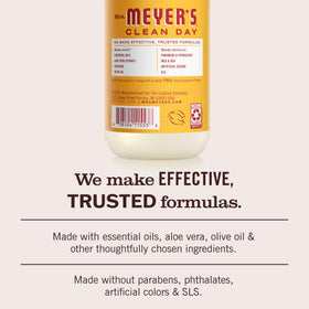 Close-up of Mrs. MEYER'S Clean Day Hand Soap pump and label