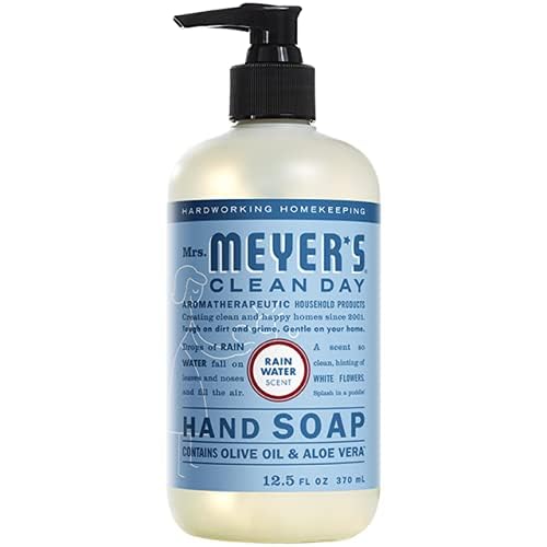Close-up of Mrs. MEYER'S Liquid Hand Soap Rainwater Scent pump bottle