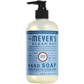 Close-up of Mrs. MEYER'S Liquid Hand Soap Rainwater Scent pump bottle