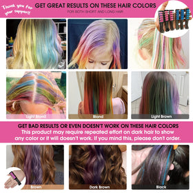 Close-up of MSDADA Hair Chalk Comb showing different colour options