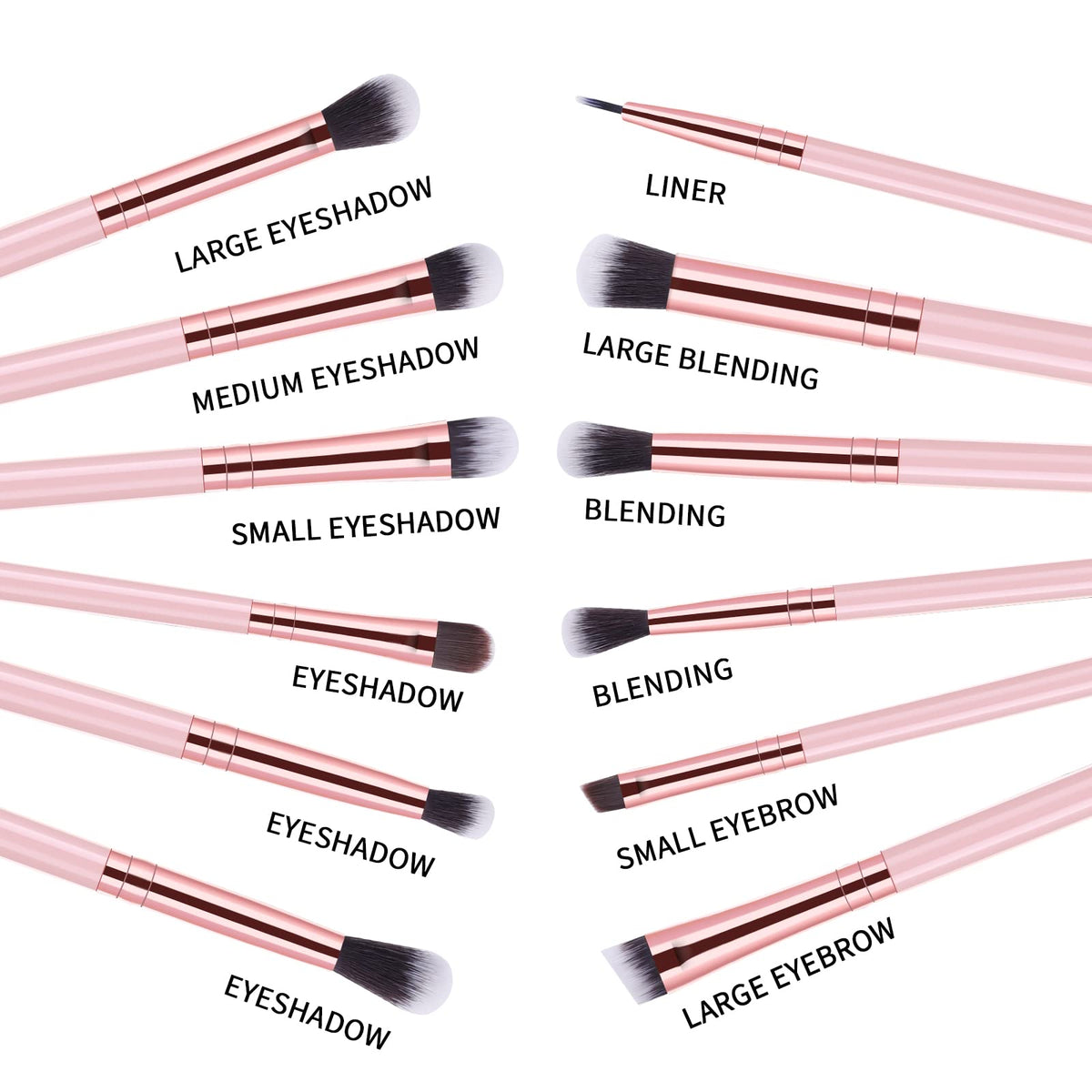 Close-up of MSQ eyeshadow brush with soft synthetic bristles
