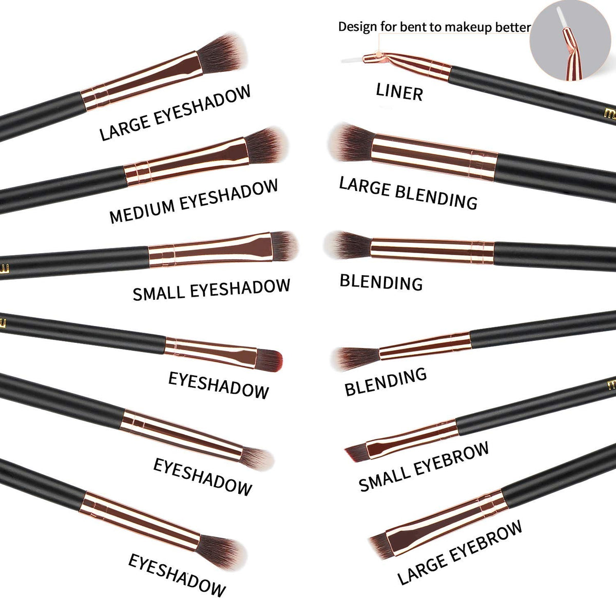 Close-up of MSQ eyeshadow brush with soft synthetic hair