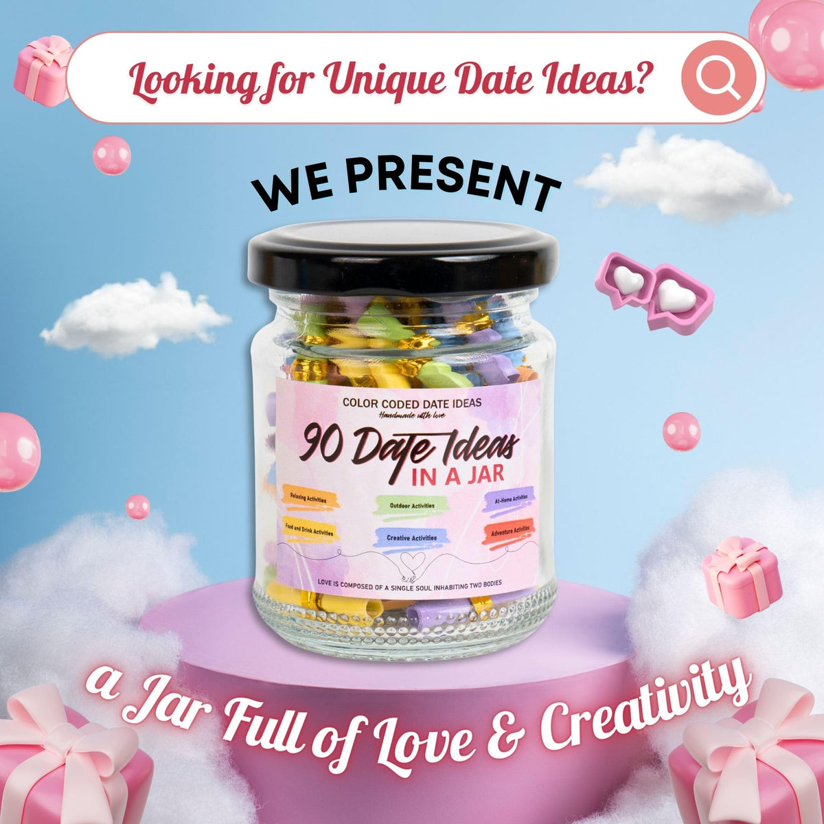 Close-up of Musemory jar showing creative date ideas
