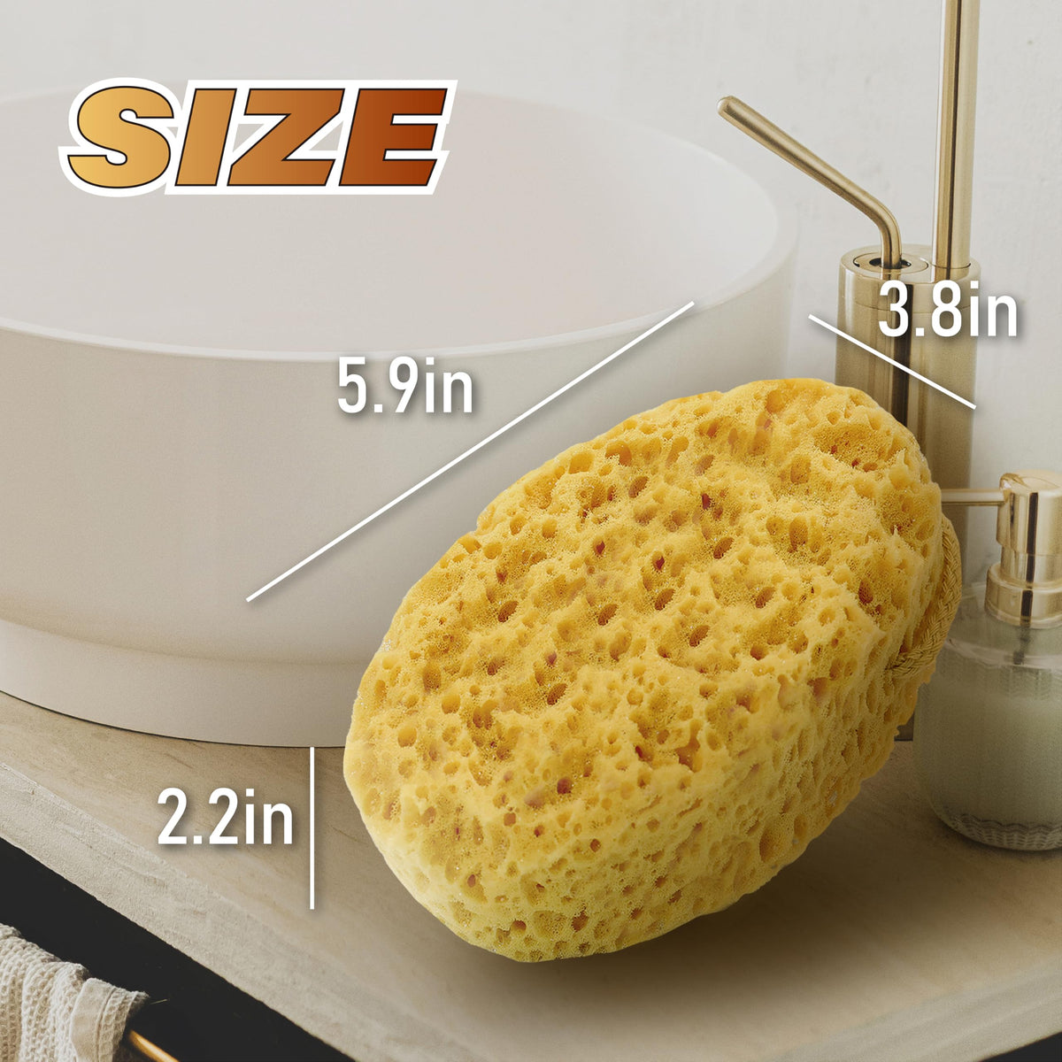 Close-up of myHomeBody Bath Sponge showing soft PU foam material