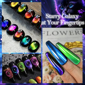 Close-up of NAIL GIL Cat Eye Gel Polish showing colour variations