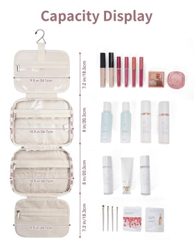 Close-up of Narwey Hanging Toiletry Bag's reliable zippers