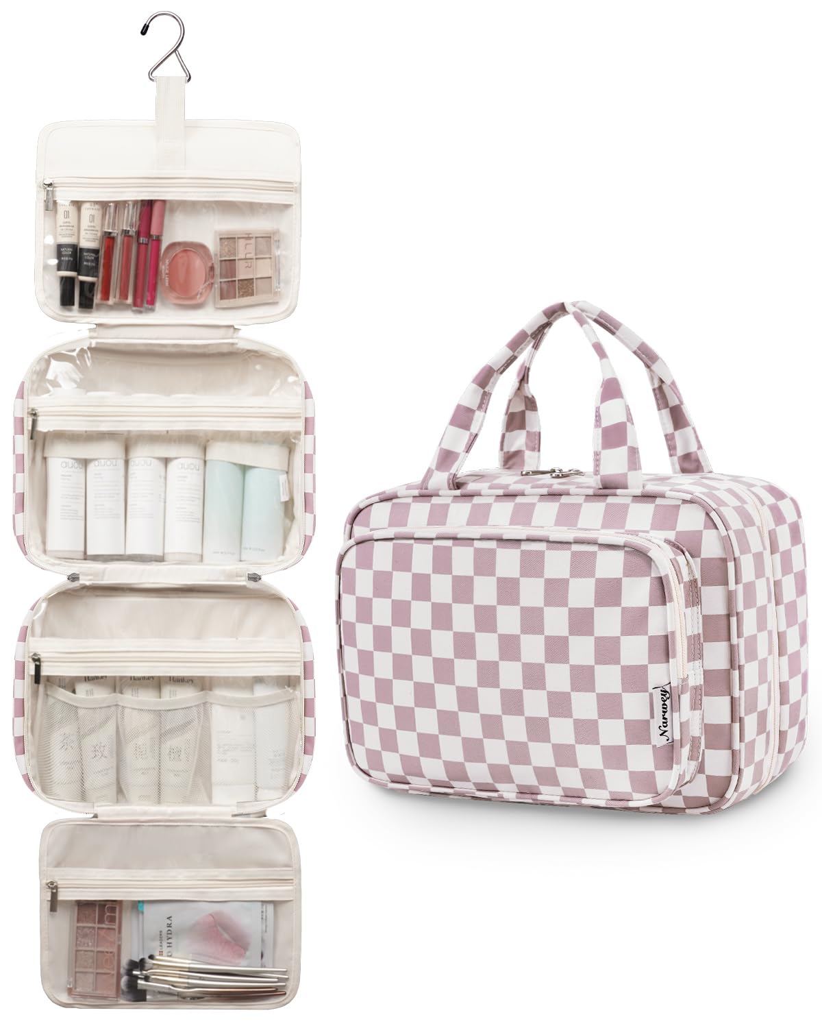 Close-up of Narwey Travel Toiletry Bag zipper and fabric
