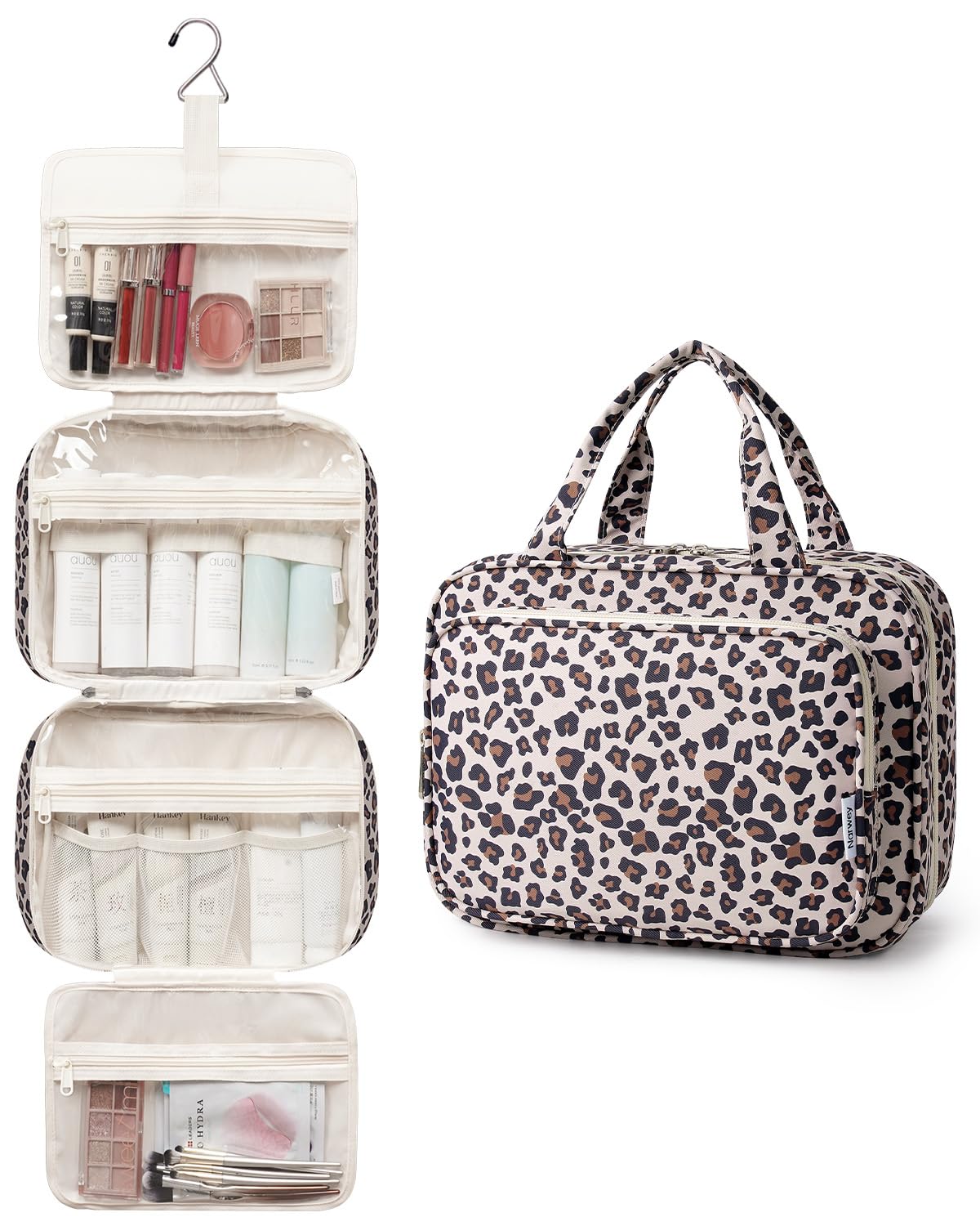 Close-up of Narwey Travel Toiletry Bag zippers