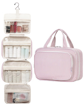 Close-up of Narwey Travel Toiletry Bag zippers and fabric