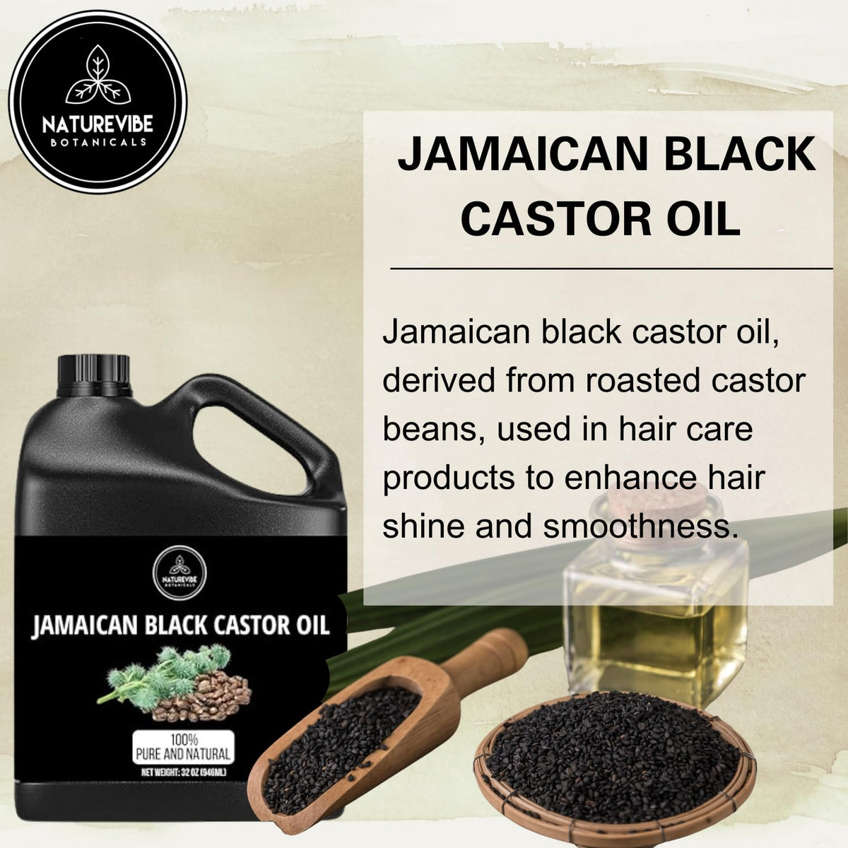 Close-up of Naturevibe Botanicals Jamaican Black Castor Oil texture