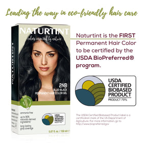 Close-up of Naturtint 2NB Blue Black hair color texture