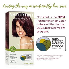 Close-up of Naturtint 3R Black Cherry hair color tube