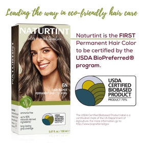 Close-up of Naturtint 6N Dark Blonde hair colour tube