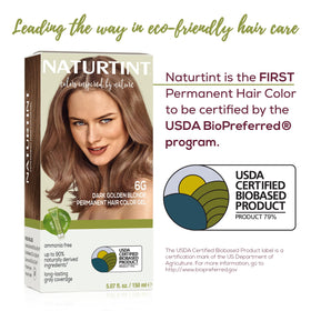 Close-up of Naturtint Dark Golden Blonde Hair Color packaging