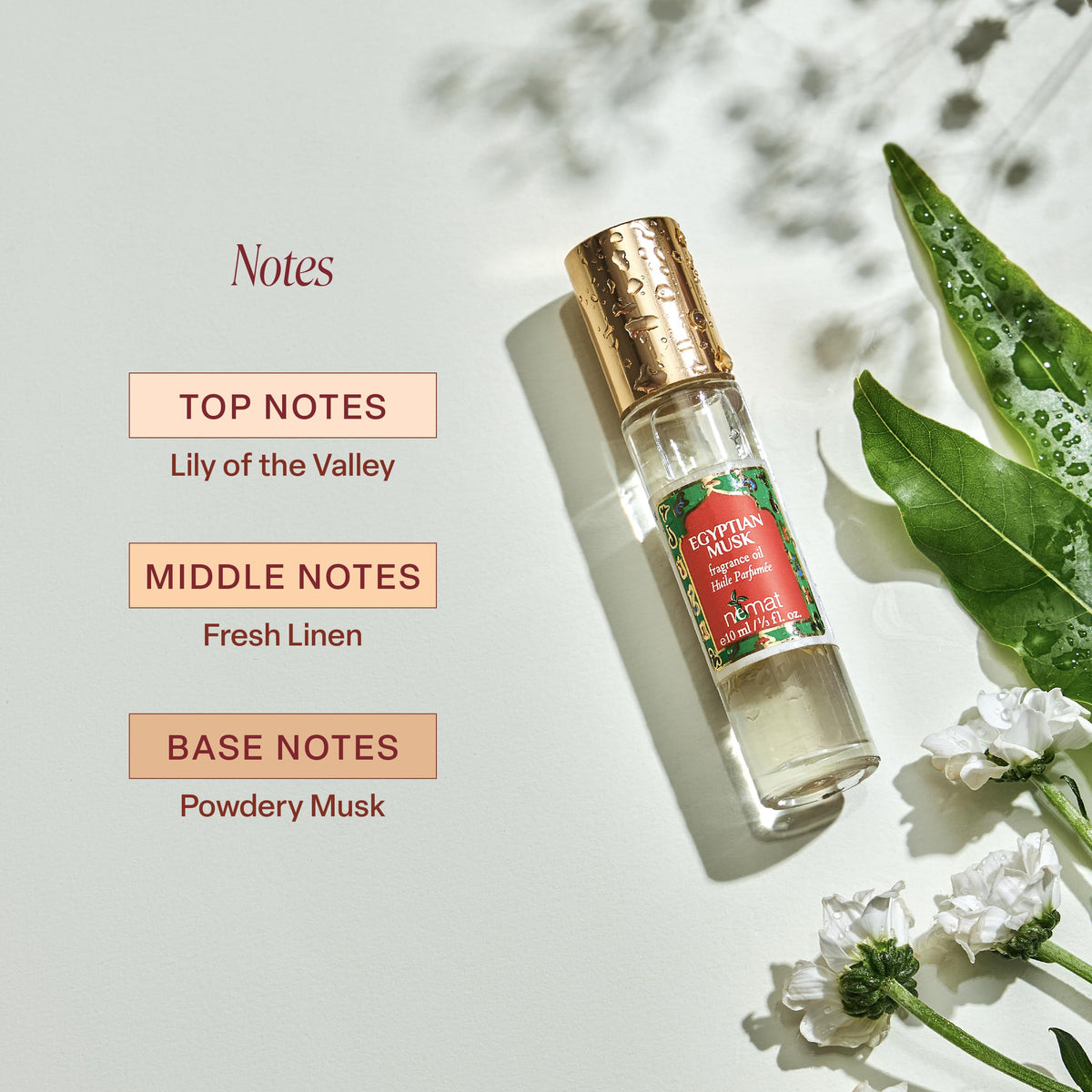 Close-up of Nemat Egyptian Musk Perfume Oil Roll-On rollerball