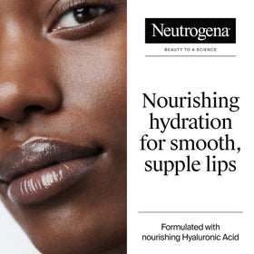 Close-up of Neutrogena Hydro support Lip Balm showing sheer ice nude tint
