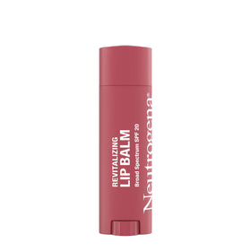 Close-up of Neutrogena Revitalizing Tinted Lip Balm showing SPF 20 label