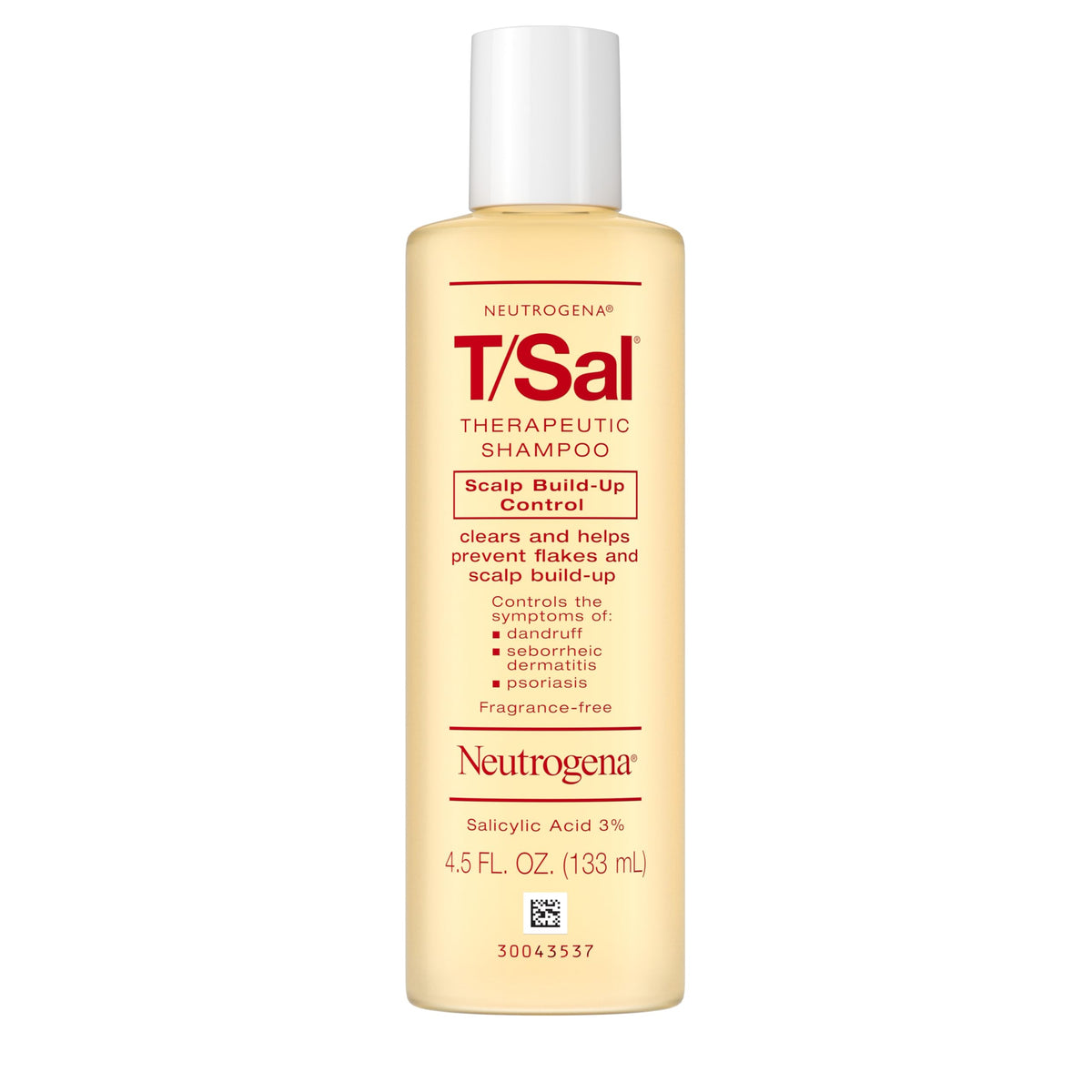 Close-up of Neutrogena T/Sal Shampoo label