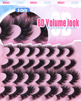 Close-up of Newcally 8D Volume Long Cat Eye False Eyelashes
