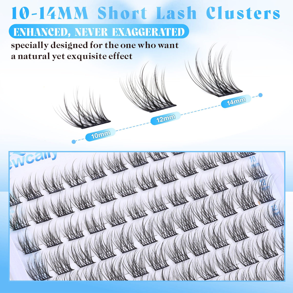 Close-up of Newcally C-Curly lash clusters showing texture