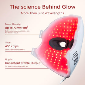 Close-up of NEWKEY Red Light Therapy Mask LED lights