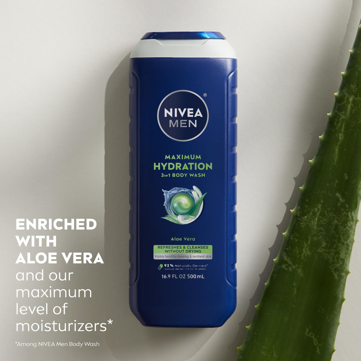 Close-up of NIVEA MEN Maximum Hydration Body Wash texture on hand